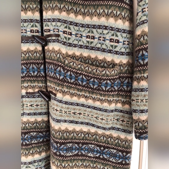 TALBOTS Nordic Sweater Coat W/ Horn-Toggle Buttons - Picture 4 of 8